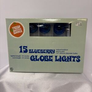 Vintage set of Blueberry Globe‎ Lights NIB Working